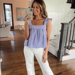 ✨ lavender ruffled top! ✨ Vestique
